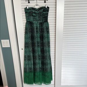 Elegant Green Strapless Dress - Anthropologie